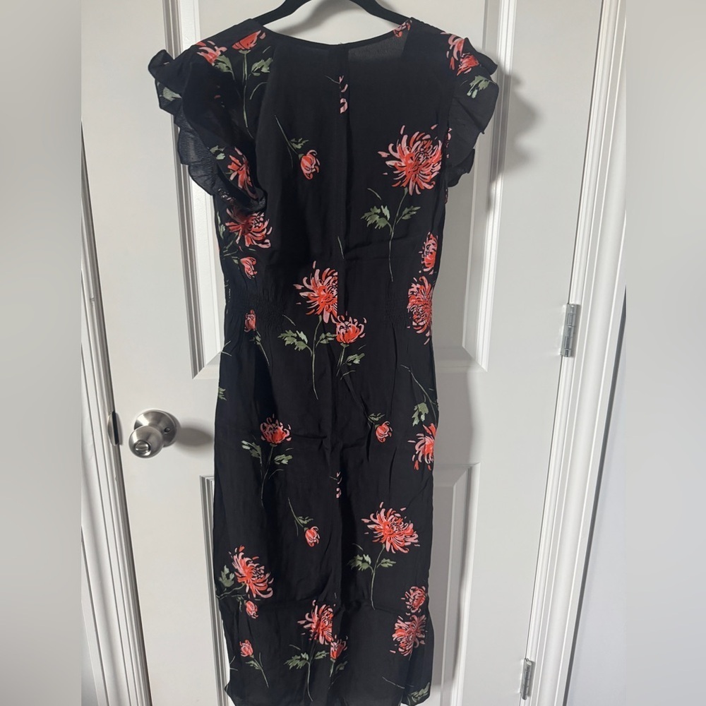 NWT Knot Sisters Black and Orange Buttoned Midi Sundress Size Small - Picture 3 of 3